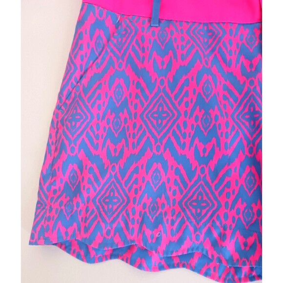 Birdies and Bows Golf Shorts Hot Pink/Blue Print Quick Dry Polyester Sz 2 - Picture 3 of 6